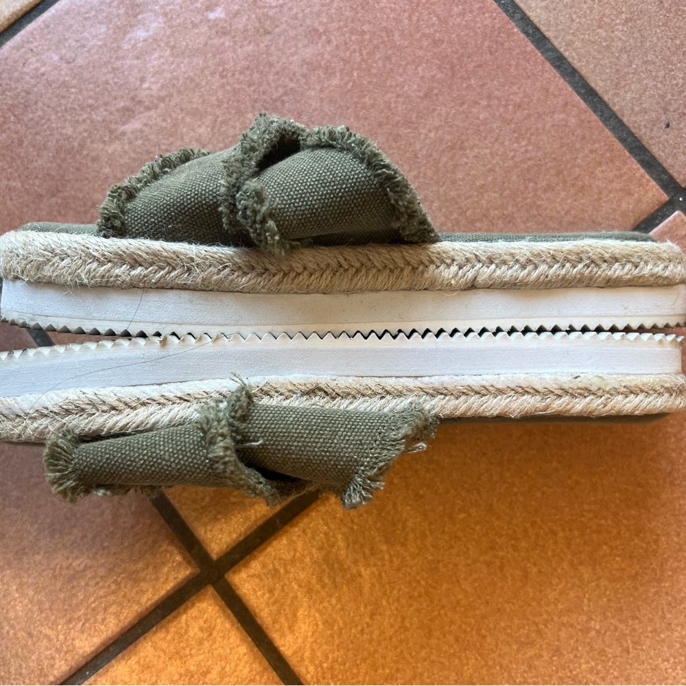 Olive green sandals size 7